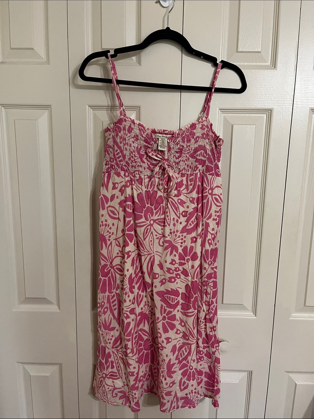 Free People Pink Floral Smocked Chemise